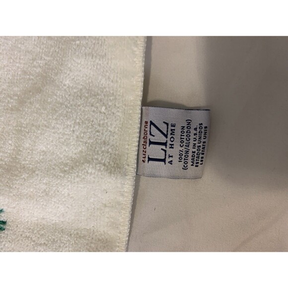 LIZ CLAIBORNE Vintage Bath Towels YELLOW FLORAL BOTANICAL (2) Made USA Cottage - Picture 11 of 14